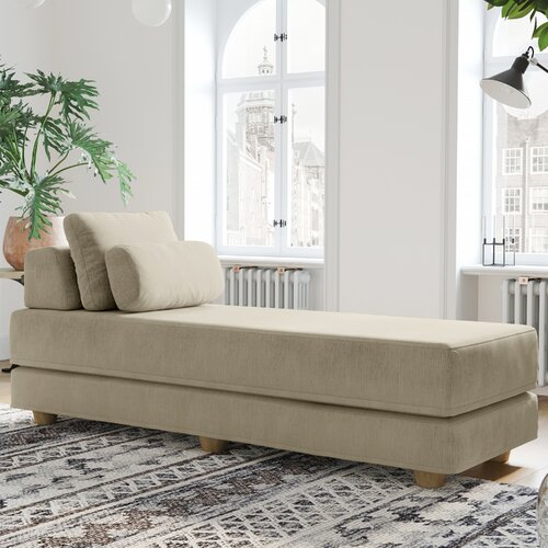 Balshan Chaise Lounge Daybed Fold Out Sleeper with Queen Size Mattress